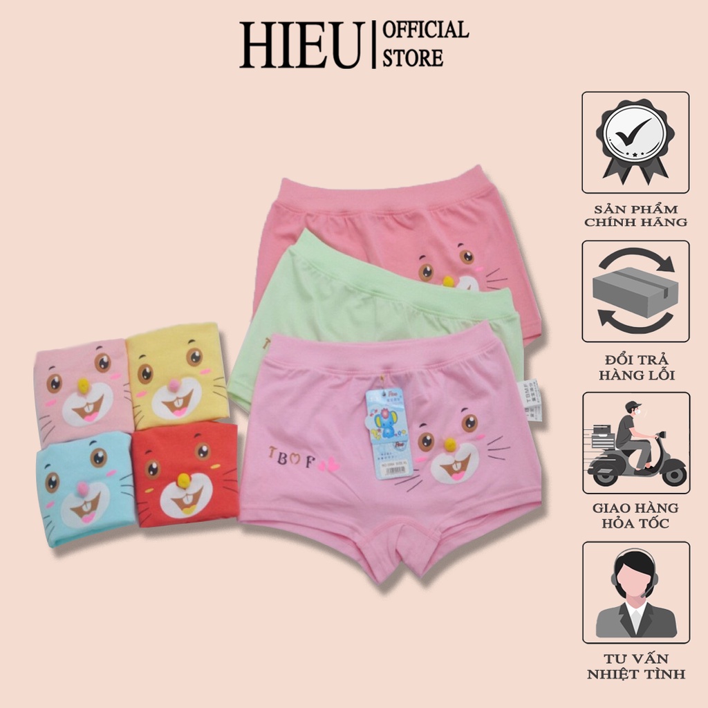 Combo Quần Lót Nữ Đùi Cho Bé Gái Cotton 100% Mềm Mại, Giãn Tốt Cực Xinh Xắn Hieu Store24h - 0584