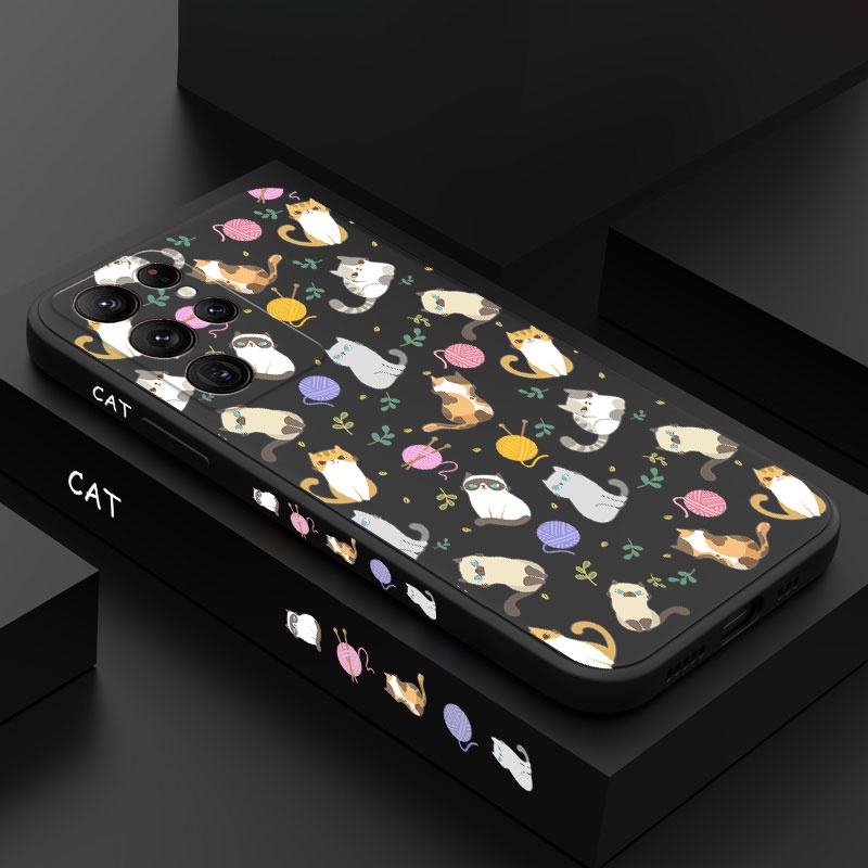 Ôp Điện Thoại Họa Tiết Chú Mèo Đơn Giản Thời Trang Cho samsung galaxy s23 s22 fe ultra plus Ốp