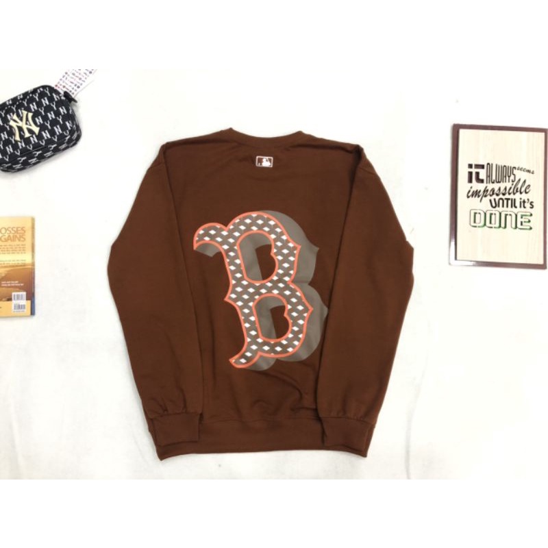 Áo nỉ da cá tay dài mlb