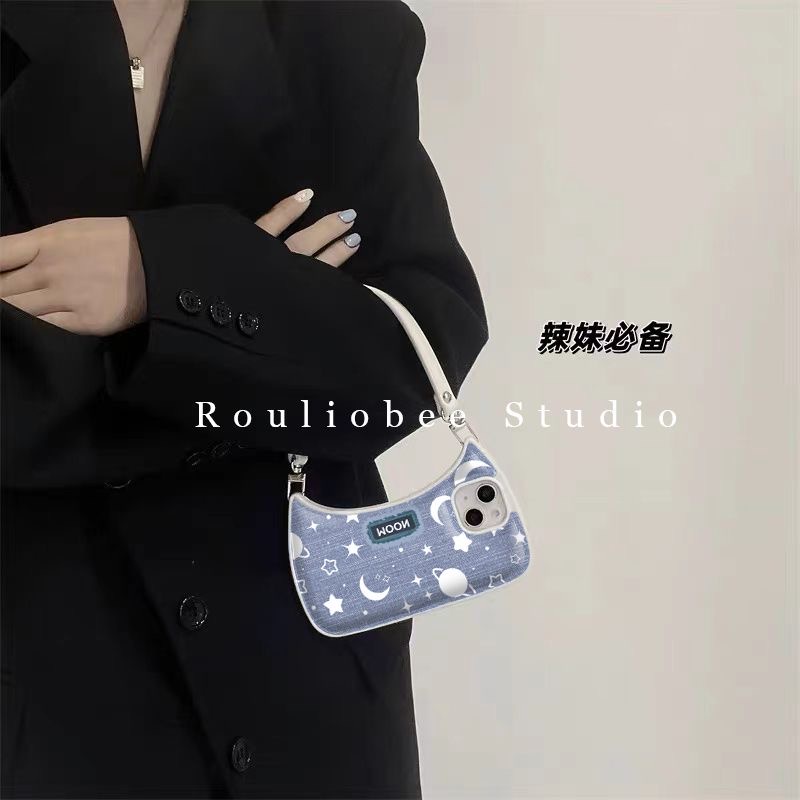 Ốp Điện Thoại Dạng Túi Xách Hình Mặt Trăng Cho iPhone 14 Pro Max 14 Plus 13 Pro Max 12 Pro Max 11 Pro Max XR Xs Max 7 8 Plus SE 2020