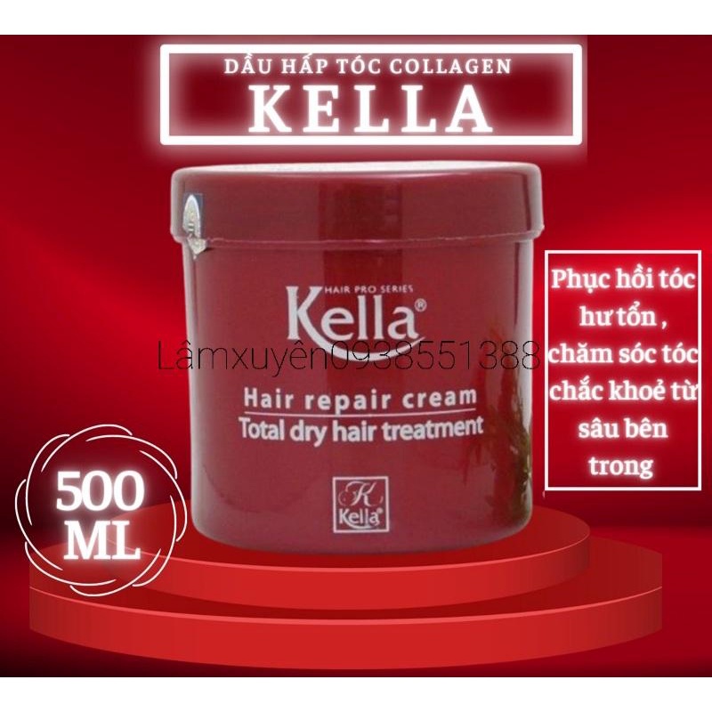 Hấp dầu ủ tóc KELLA chữ trắng 500ml😘 FREESHIP 😍dưỡng chất Collagen giúp tóc chắc khỏe ,suôn mượt óng ả,cải thiện khô xơ.