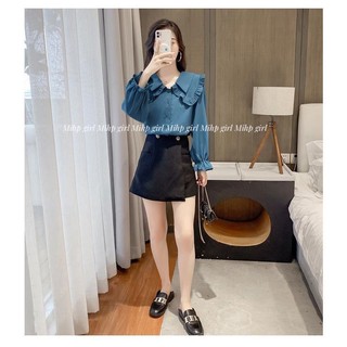 Áo Sơ Mi Chiffon Tay Dài Cổ Búp Bê