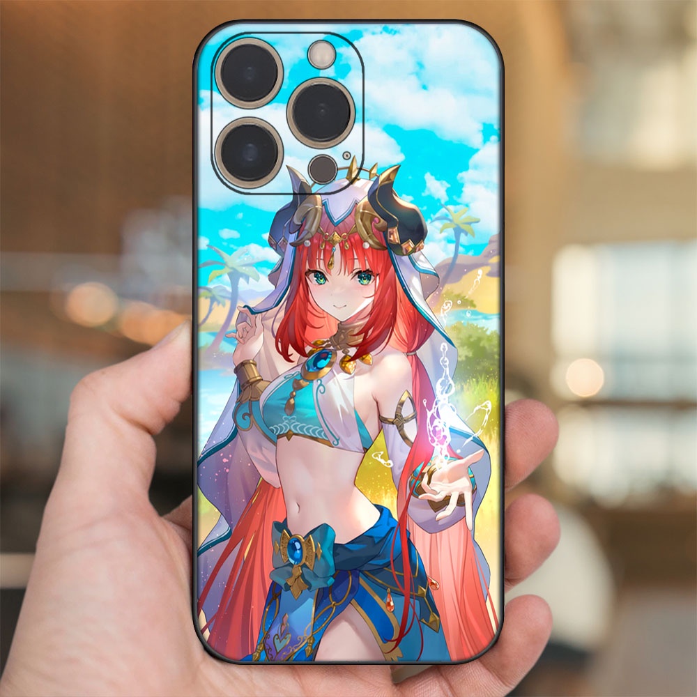 Ốp lưng iPhone 14 Pro dẻo đen cạnh vuông in hình Nilou Genshin Impact