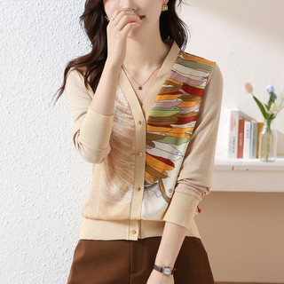 Áo khoác cardigan dệt kim mỏng tay dài thời trang mùa thu 2023