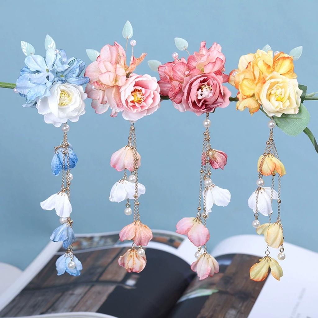 KẸP HOA CÀI TÓC CỔ TRANG CỔ PHONG ĐÍNH KẾT PHONG CÁCH HÁN PHỤC