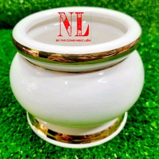 Lư hương sứ trắng ngọc cao cấp
