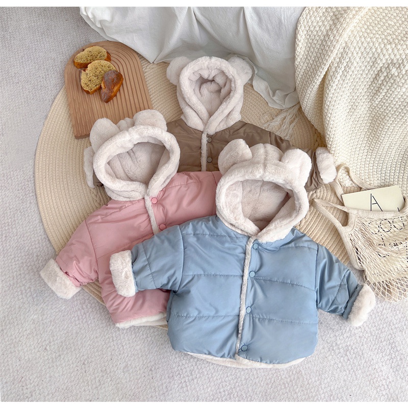 Áo Khoác Cho Bé Trai Bé Gái, Áo Khoác Phao Lót Lông Siêu Ấm Cho Bé 7 - 20 kg