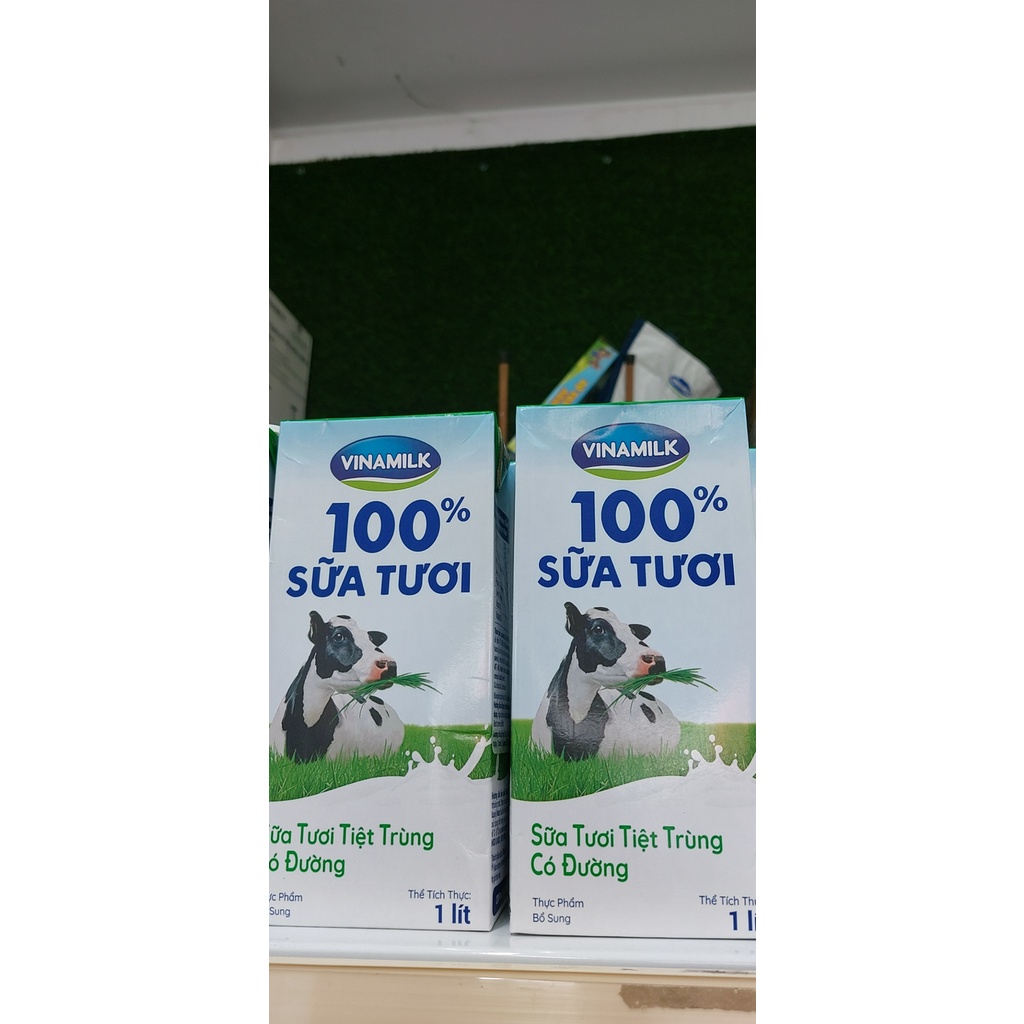 Sữa tươi tiệt trùng Vinamilk 100% Có đường - Hộp giấy 1L
