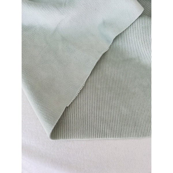 Vải nỉ nhung tăm màu xanh pastel
