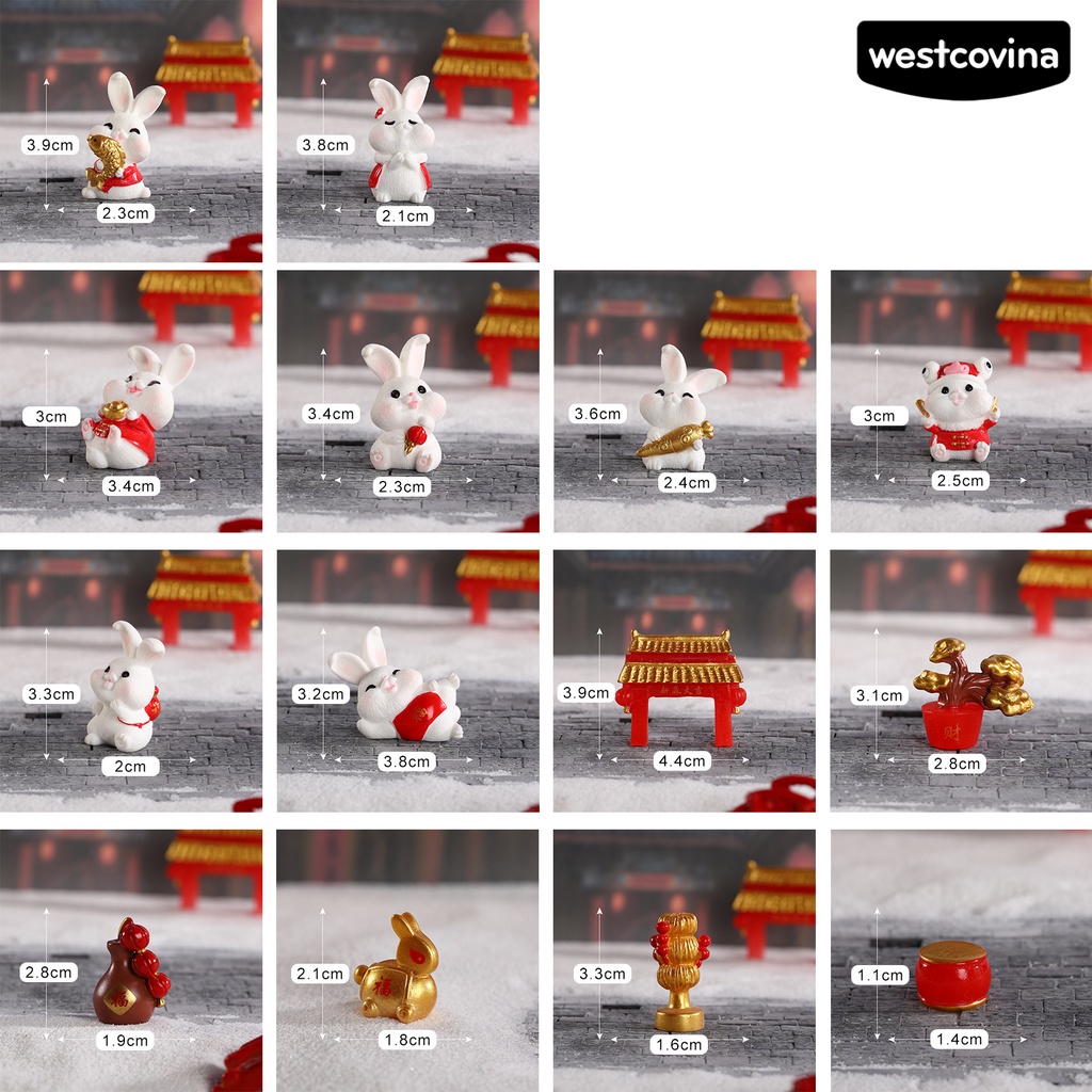 [Hot]☃Set 2 / 3 Mô Hình Thỏ Trung Hoa Trang Trí Năm Mới