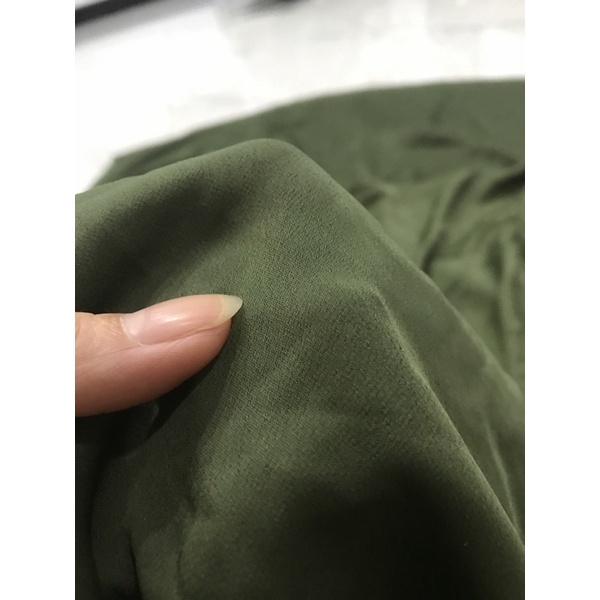 Vải lụa satin Hàn màu xanh rêu mềm rũ mịn mát (khổ 1m5)may đầm váy , quần áo dài,áo kiểu