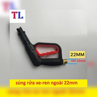 Súng rửa xe -đầu súng phun xịt rửa xe áp lực cao ren 22mm - đầu súng ren ngoài >>