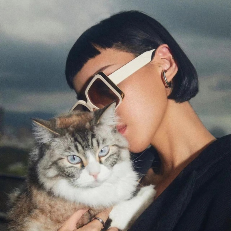 (YUZHU) Kính Mát Gọng Vuông Oversized Thời Trang Phương Tây Cho Nữ