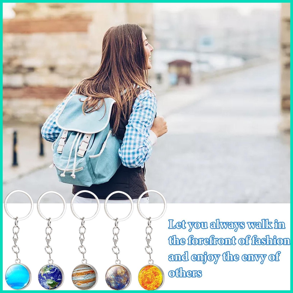 Móc Khóa Hệ Mặt Trời Phát Sáng Trong Bóng Tối Cho Nữ