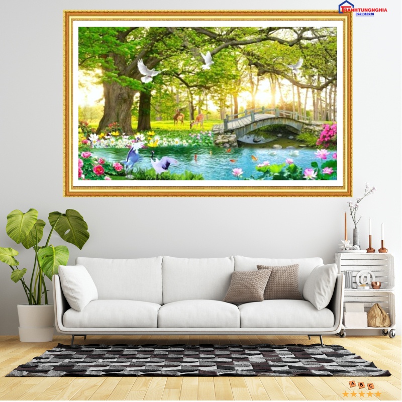 Tranh đính đá ABC thiên nhiên kỳ vĩ 80cm x 53cm