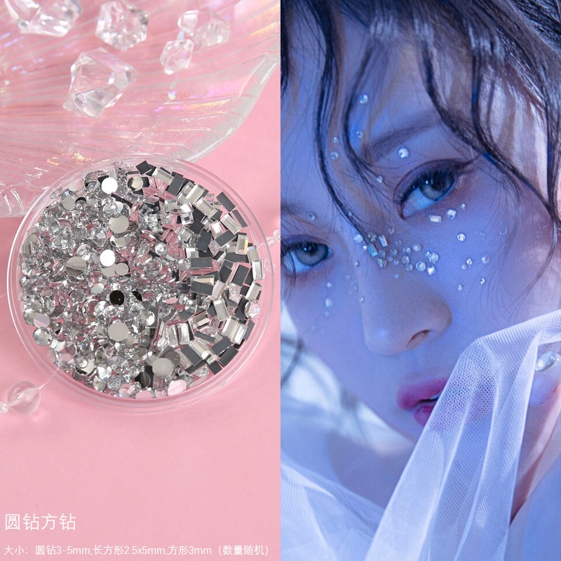 Nhãn Dán Trang Điểm Mắt Kiểu Bướm Ba Chiều Đính Kim Sa Siêu Lấp Lánh