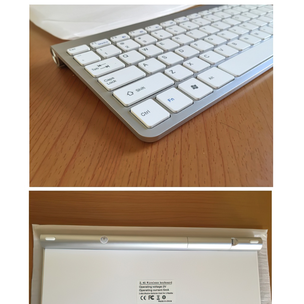 Bộ bàn phím và chuột không dây 2.4G，Mỏng và nhẹ bàn phím bluetooth，Bàn phím không dây cao cấp，dùng cho laptop, PC, Smart