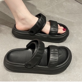 dép nữ sandal eva siêu nhẹ đế cao 3cm tăng chiều cao hai màu trắng và đen , dép quai hậu nữ độn đế ulzzang giá rẻ