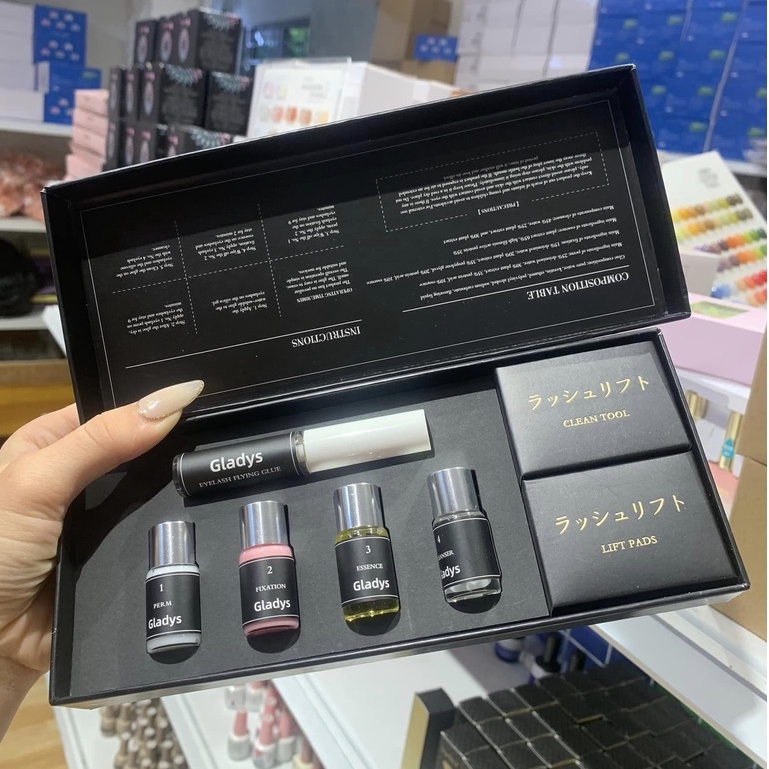 bộ uốn mi 3d-6d cao cấp gladys - uốn mi collagen hàng nhật - dụng cụ nối mi. nailmigiare