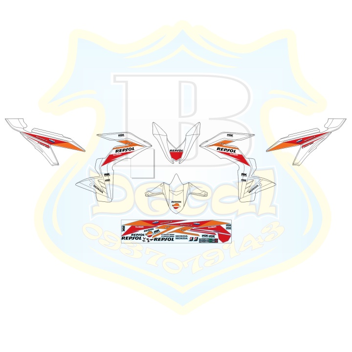 DECAL PVC 5 LỚP CHẤT LƯỢNG CAO Tem rời winner Repsol trắng