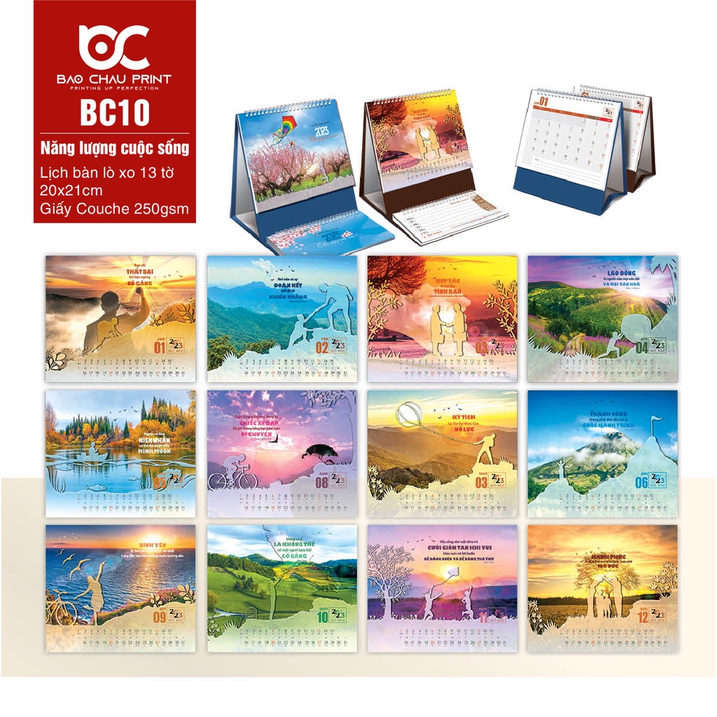 ⚡Lịch để bàn lịch 2023⚡Đế chữ A - 🗓 In theo yêu cầu, MIỄN PHÍ THIẾT KẾ 🗓