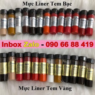 Liner Tem Bạc Mực phun xăm siêu đậm - Mực xăm Liner Tem Vàng môi mày lên màu chuẩn bám màu tốt