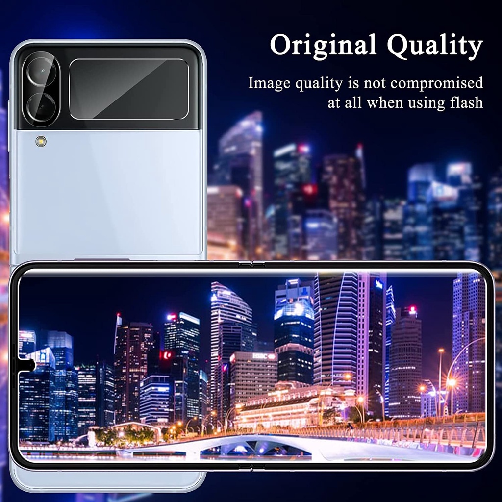 Kính Cường Lực Viền Cong Trong Suốt Bảo Vệ Toàn Diện Chống Trầy Chống Dấu Vân Tay Cho Samsung Galaxy Z Flip 4