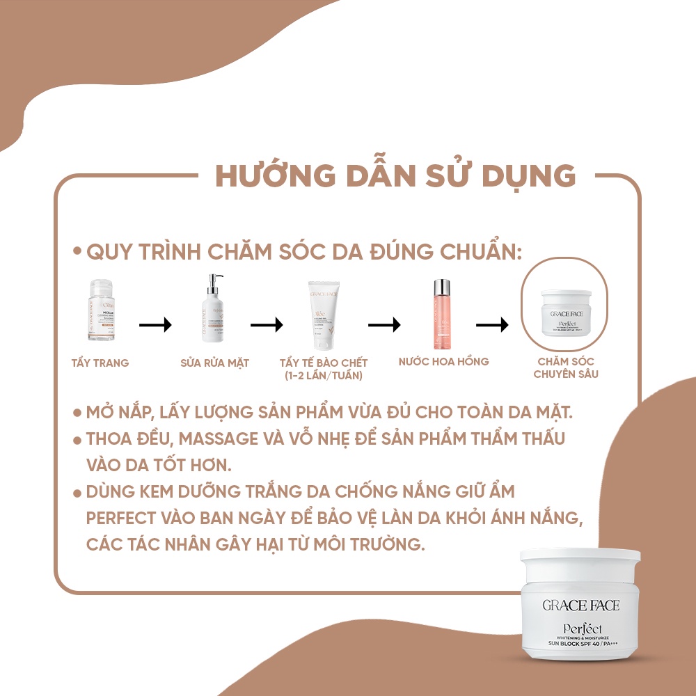 Kem Dưỡng Trắng Da Chống Nắng Giữ Ẩm GRACE FACE SUN BLOCK PERFECT 30gr