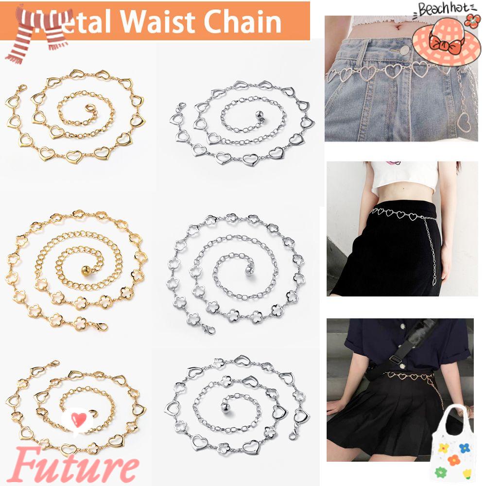 Thắt Lưng Dây Xích Có Móc Kim Loại Trang Trí Đầm Cho Nữ