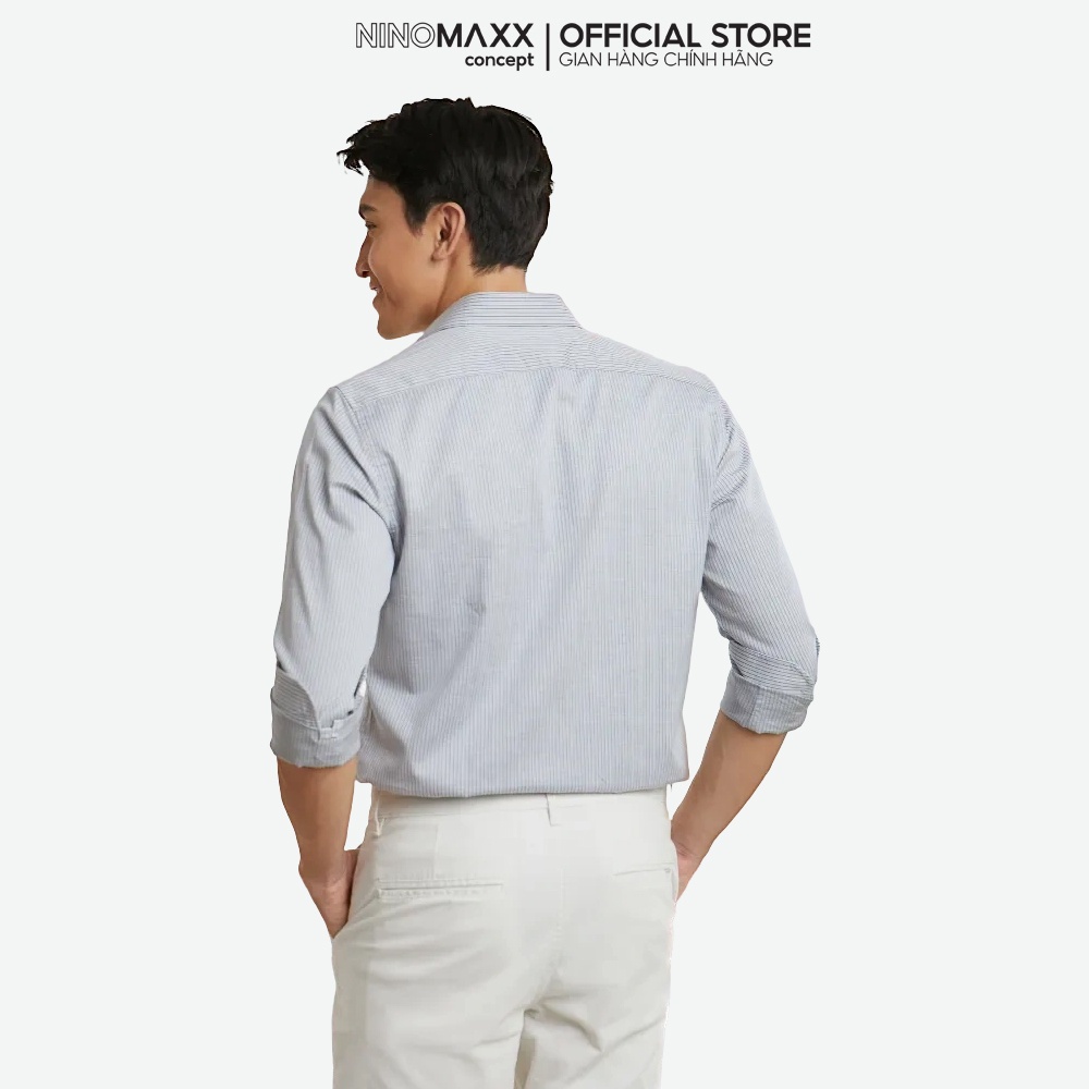 NINOMAXX Áo sơ mi Nam kẻ sọc cotton form slim 2011095