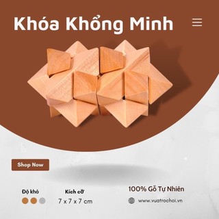 Đồ chơi gỗ thông minh cho trẻ em - khóa gỗ khổng minh a08