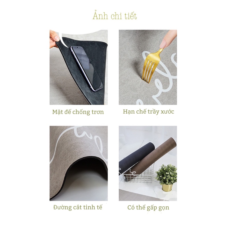 Thảm chùi chân GẤU SILICON thấm hút tốt chất liệu bùn tảo phong cách hiện đại