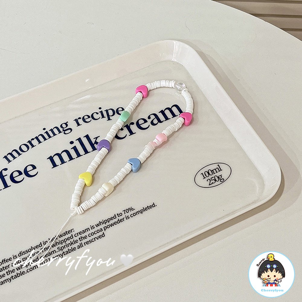 Ốp Điện Thoại Họa Tiết Trái Tim Hoạt Hình Màu Trơn Phối Dây Xích Đeo Tay Chống Rơi Cho IPhone