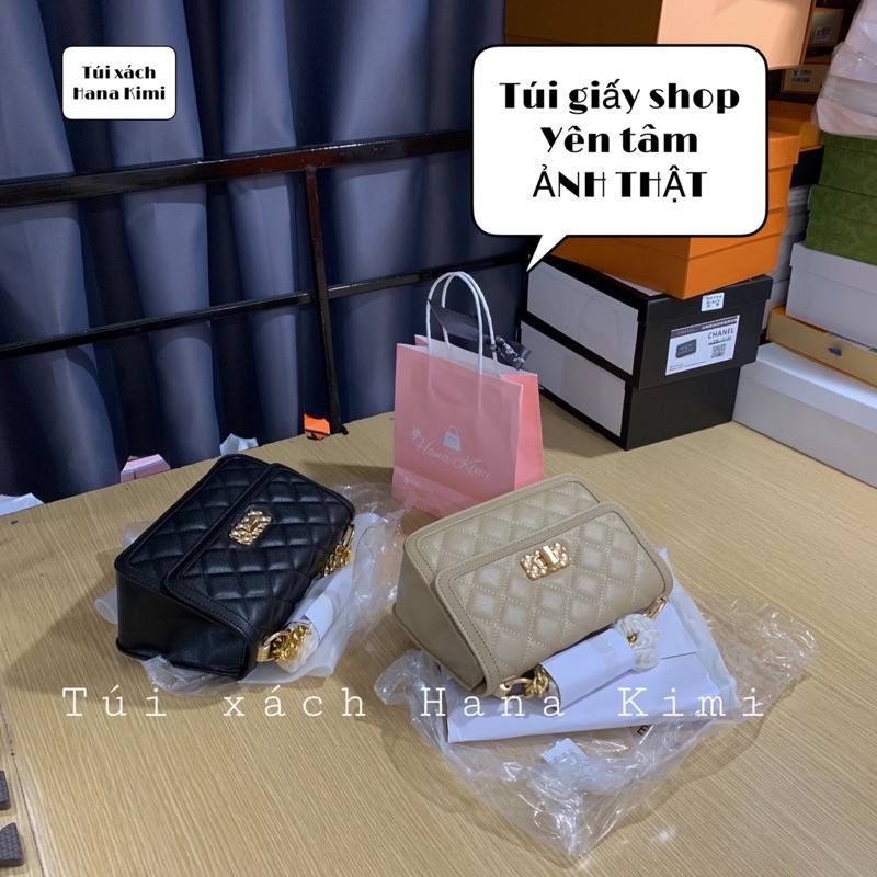 Túi đeo chéo nữ dây xích trần trám