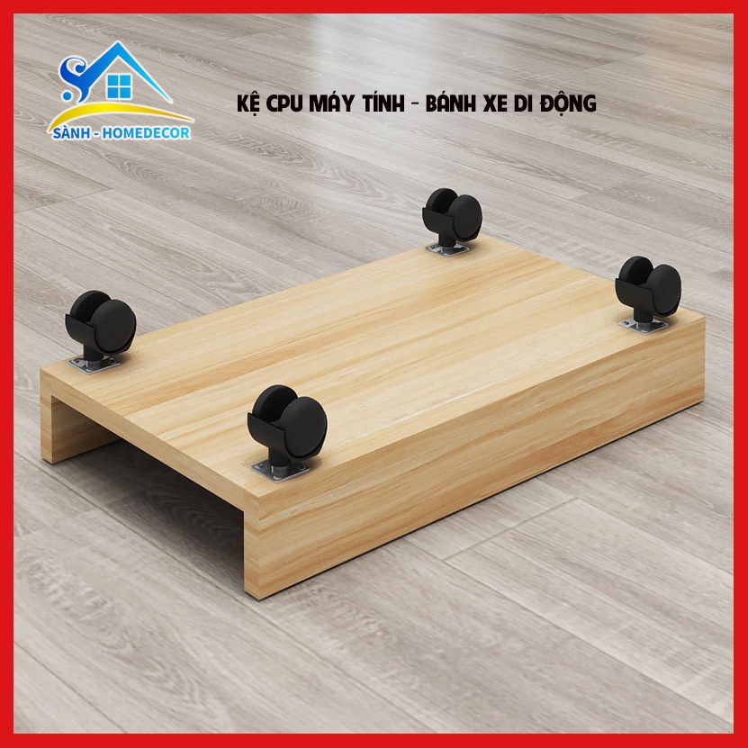 Kệ để CPU có bánh xe KCPU.01 gỗ MFC/MDF An Cường dày 17mm phủ Melamine, kệ để case máy tính máy in chịu lực tốt Sành