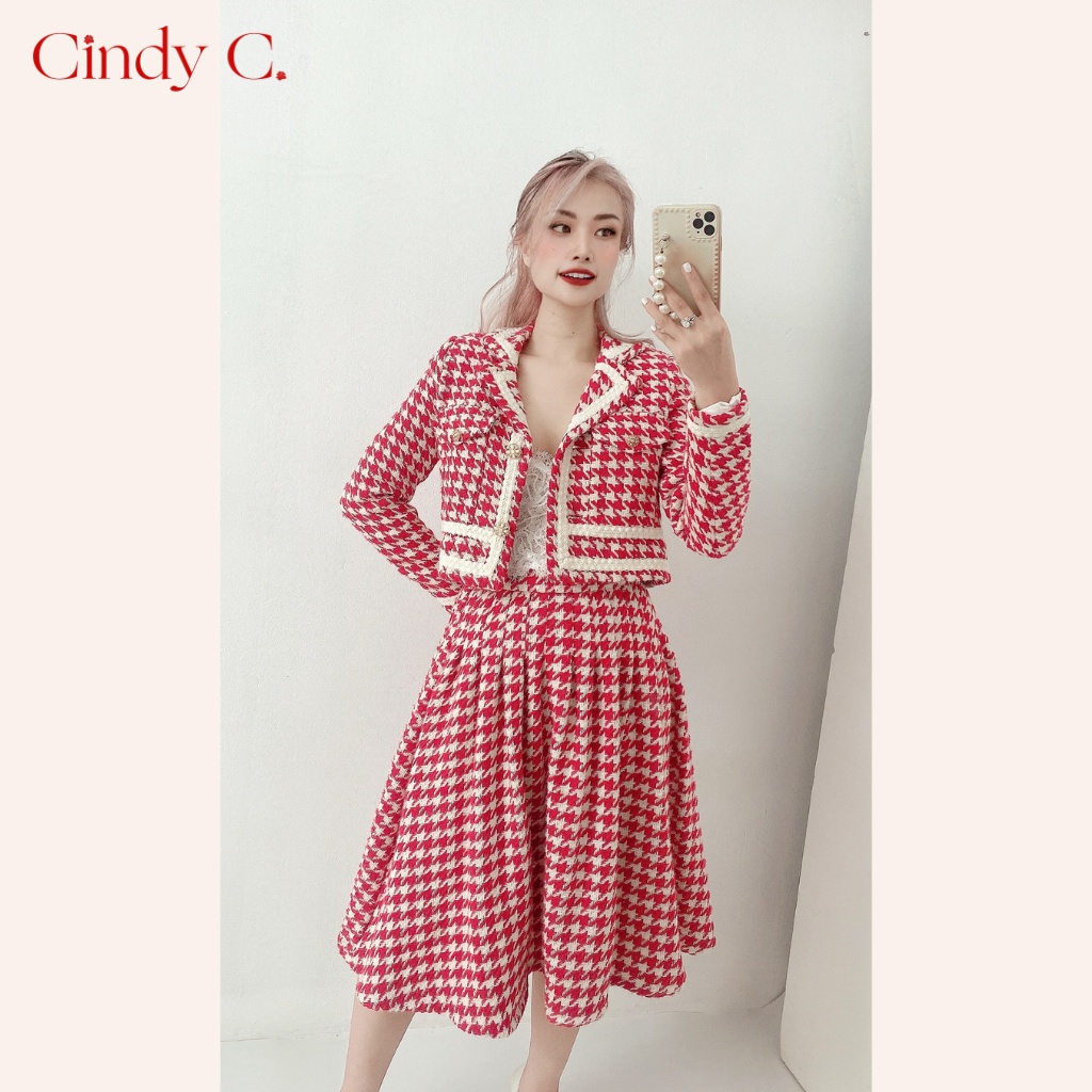 XẢ KHO!!! Áo Khoác Dài Tay Và Chân Váy Dài Rayna CINDY C Chất Liệu Tweed 863 / 228