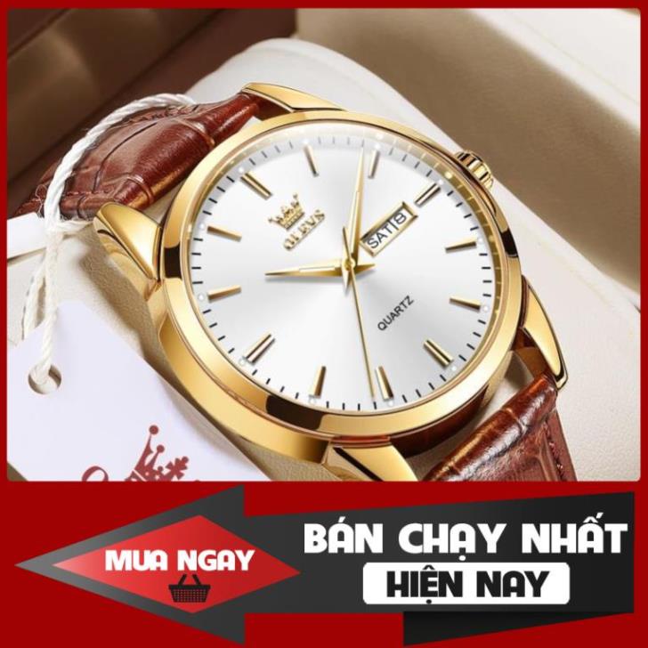 Đồng Hồ OLEVS 6898 Dạ Quang Nhiều Màu Tuỳ Chọn Dây Da Chống Nước Phong Cách Doanh Nhân Cho Nam