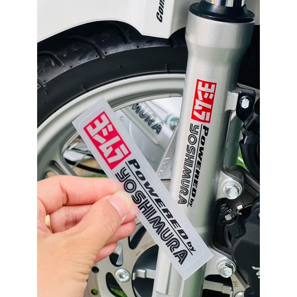 Tem dán chữ Yoshimura trong suốt siêu Hot, tổng hợp mẫu Yoshi dán trang trí xe máy oto có sẵn keo phía sau