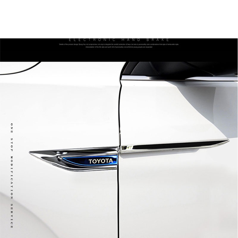 FENDER Nhãn Dán Trang Trí Xe Hơi Bằng Thép Không Gỉ Cho Toyota VIos Yaris Corolla Cross Veloz Revo CHR Avanza Fortuner Rush Innova raize Rav4 GR Gazoo Racing GR
