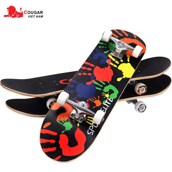 lTẶNG Túi dựng ván trượt+BỘ DỤNG CỤ| Ván trượt Skateboard gỗ Maple cao cấp 9 lớp ép, chính hãng Cougar MH3108