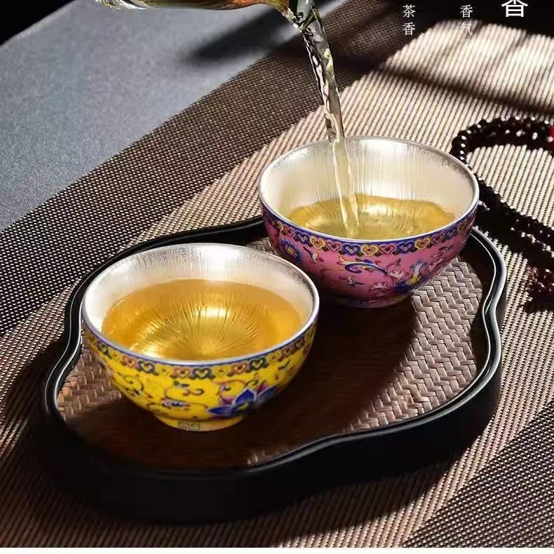 Bộ Tách Uống Trà Bằng Sứ Màu Sắc Tinh Tế
