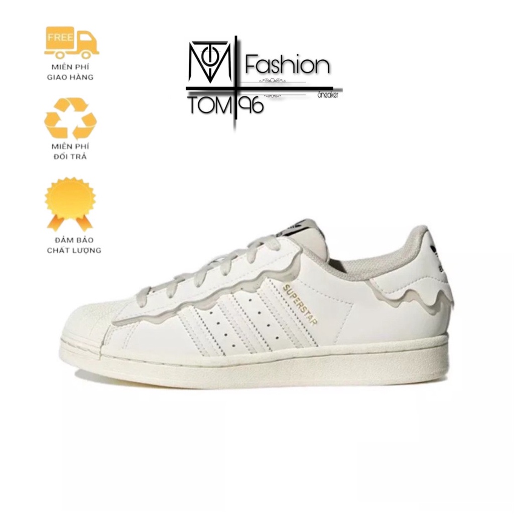 Giày Superstar Cloud White,Giày thể thao adidas superstar màu kem bản đẹp full box - bill giấy gói tặng kèm tất. tom96