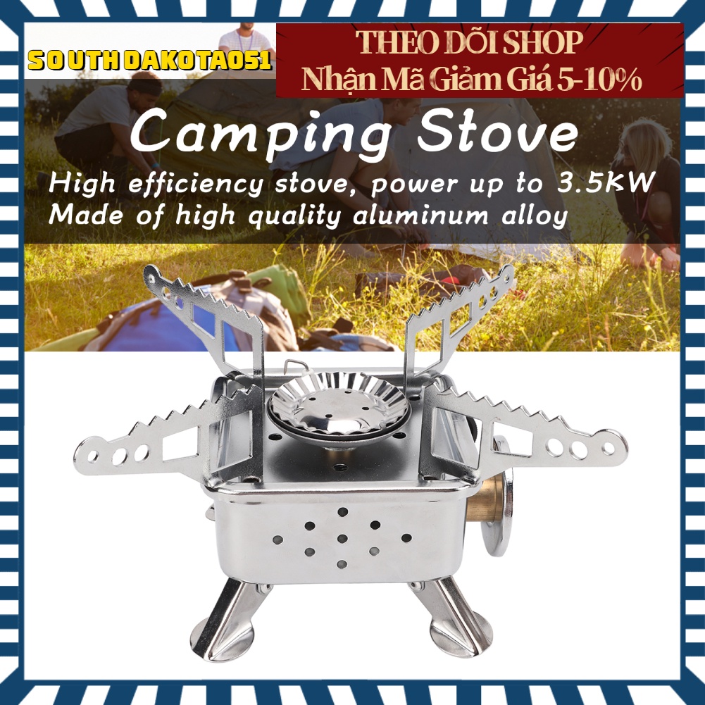 [Hàng Sẵn] Bếp Gas Mini Du Lịch cắm trại di động ngoài trời Gấp Gọn cho Dã Ngoại Đi Phượt【Southdakota051】