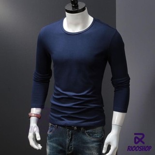 [XẢ KHO] Áo thun nam tay dài cổ tròn trơn cao cấp RKL002 - áo phông nam dài tay đẹp