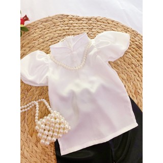 Áo dài trắng vải lụa đính ngọc 6-20kg