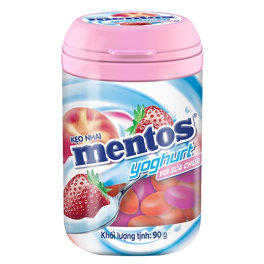 Kẹo cao su nhai Mentos vị sữa chua / sinh tố hộp 90g
