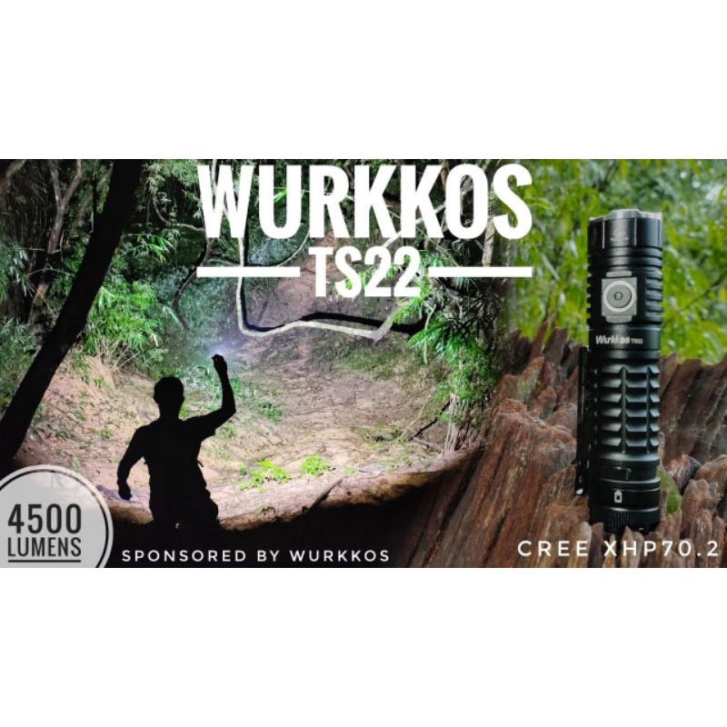 Đèn pin siêu sáng Wurkkos Ts22 4500lm-191m, Xhp70.2, pin 21700 sạc lại, Type C