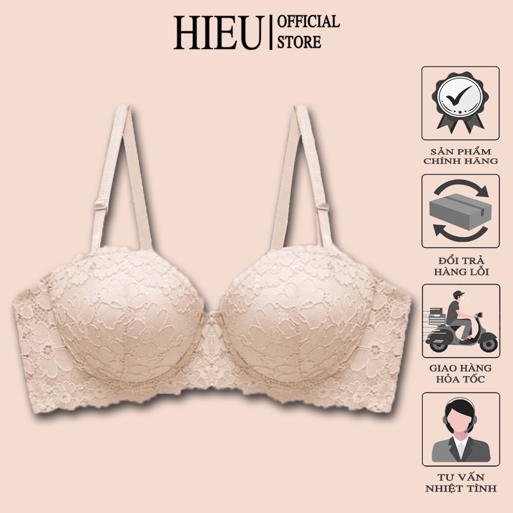 Áo Ngực Nữ Ren Hoa Cài Sau Đệm Vừa Có Gọng Nâng Ngực Thoải Mái Hieu Store24h - 7001