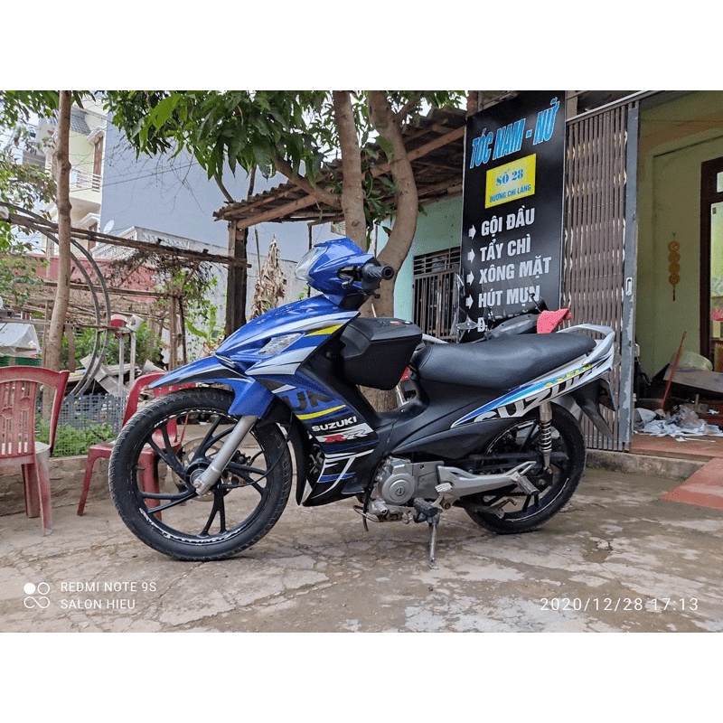 FREE SHIP + QUÀ TẶNG Tem rời xe Axelo Suzuki mới trắng xanh gp