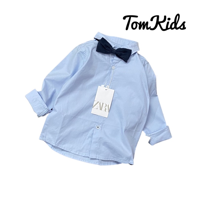 áo sơ mi tay dài bé trai kèm nơ dự tiệc, lễ tết sz 18/24-5/6y tqxk